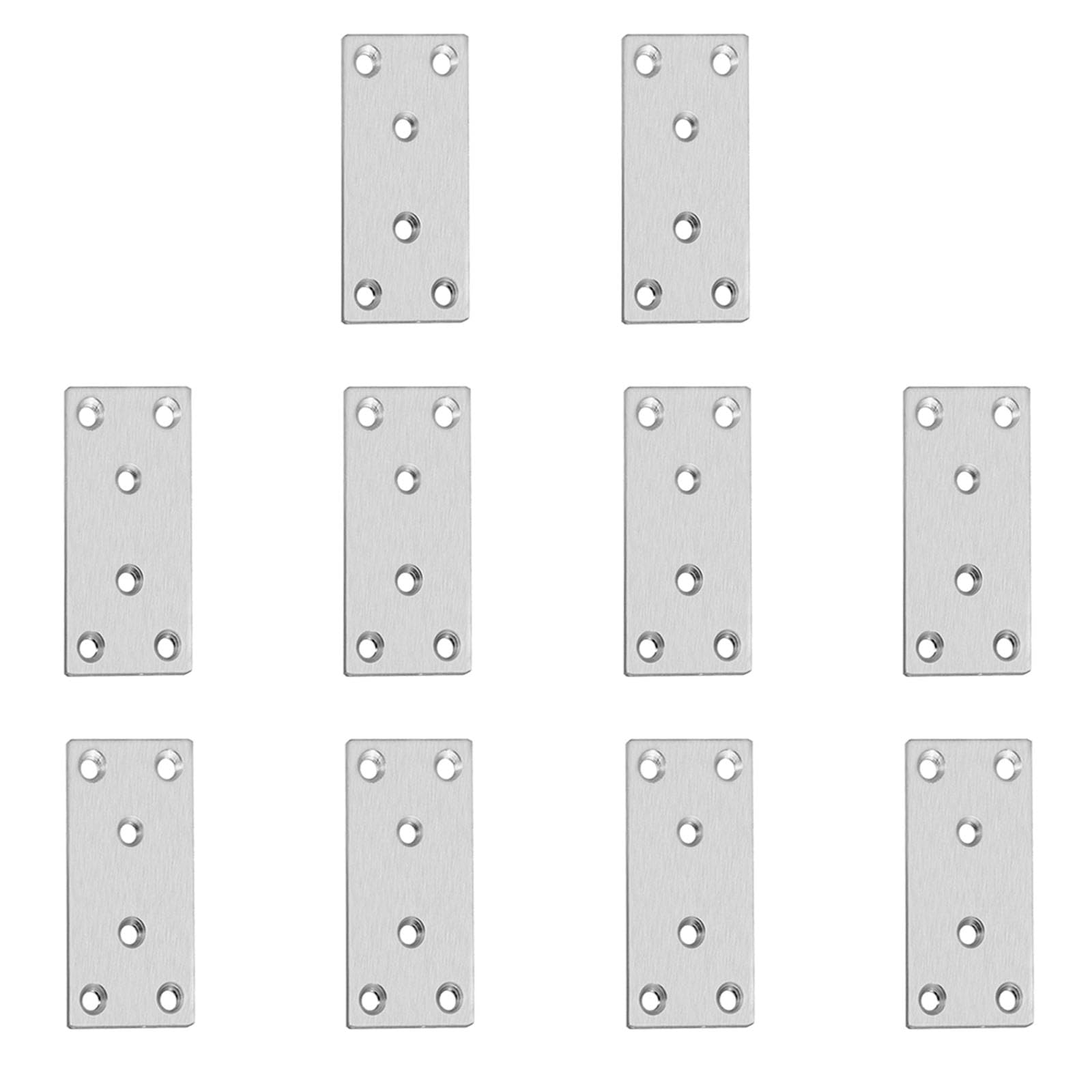 10PCS Metal Brackets for Wood 80x40mm Flat Brackets Jointing Plates