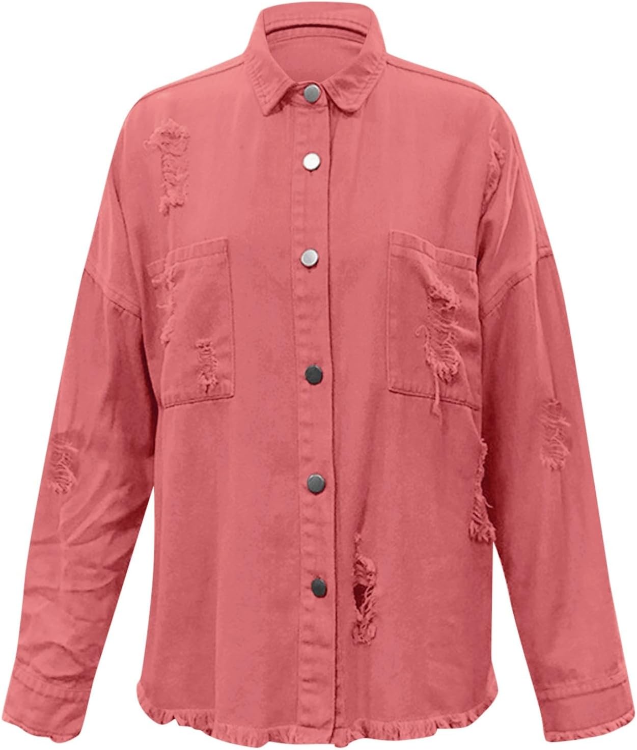 レディース 無地 ダメージ加工 ウォッシュ加工 フリンジ デニム ジャケット レザーコート 冬 レザージャケット 本革89