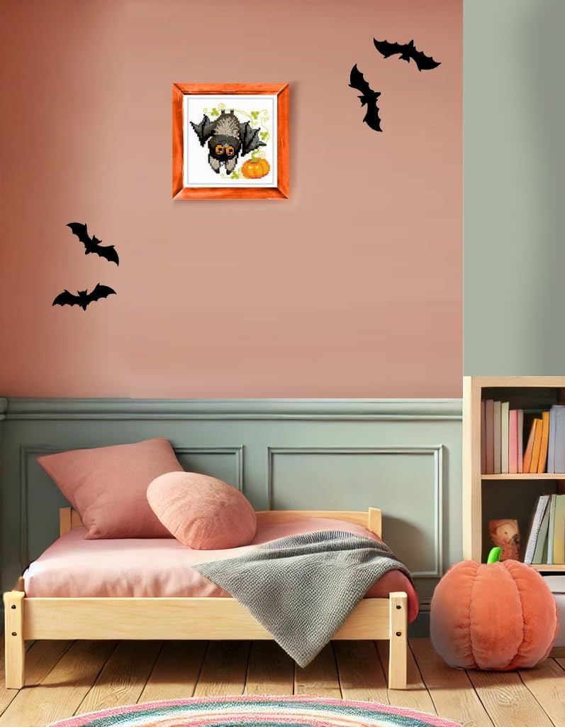RIOLIS - Upside Down 1918, Halloween Cross Stitch Kits 6"x6", Counted Cross Stitch Kits, Counted Cross Stitch Kits for Beginners & Advanced, Cross Stitching Kits for Adults, Halloween Embroidery Kit