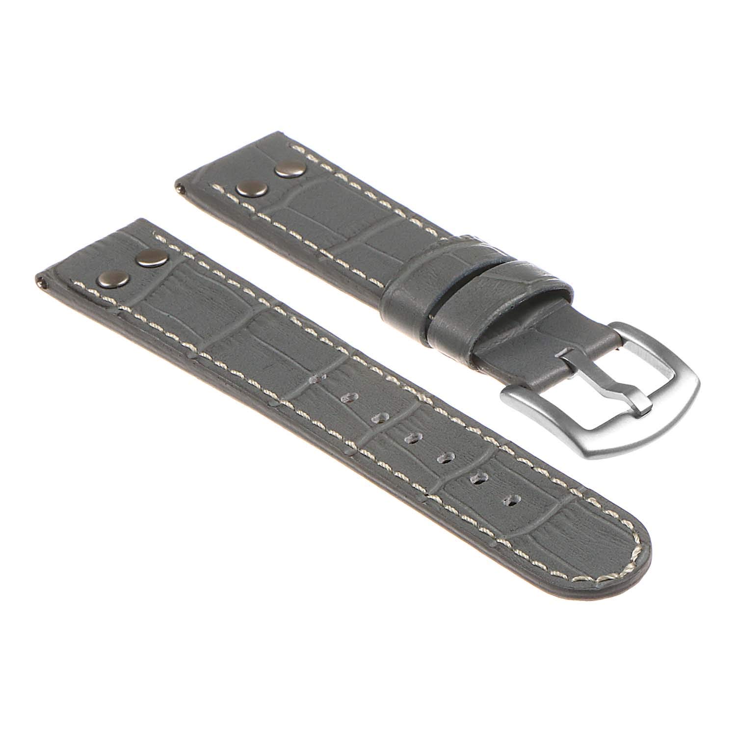 Black 28mm AP Leather Watch Band Strap Fits for Audemars Piguet Royal Oak Offshore (Black (red line))