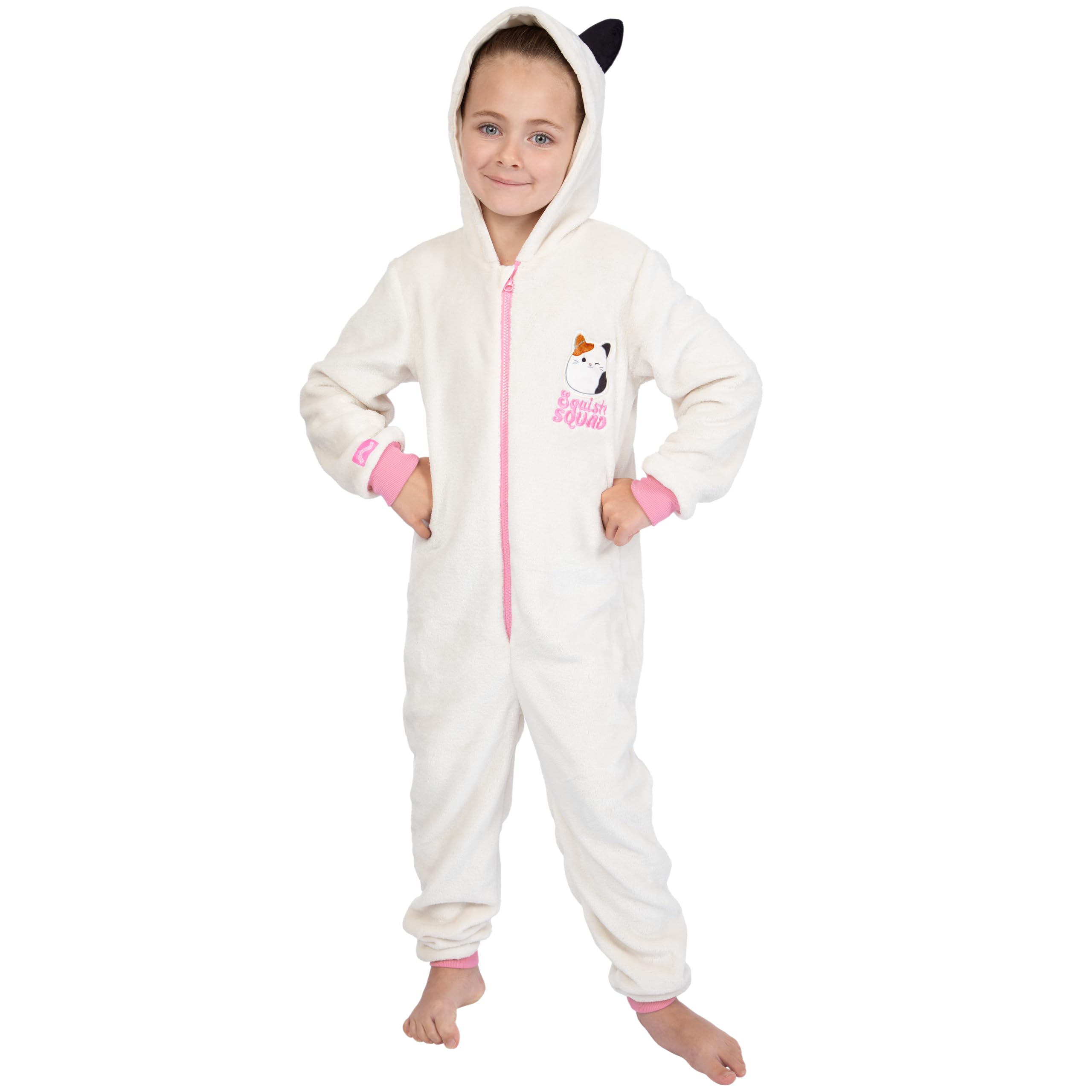 Squishmallows Chat Surpyjama Fille | Combinaison Enfant Polaire | Grenouillere Enfant | Pyjama Chaud | 5 E 13 Ans