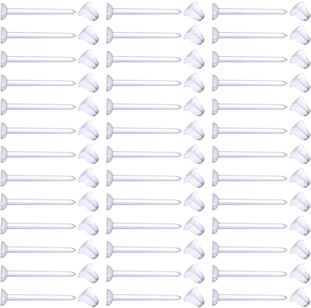 MODRSA - Juego de piercings transparentes para el tabique y la nariz con forma de espárragos flexibles para el oído, la nariz, la lengua, pezón,