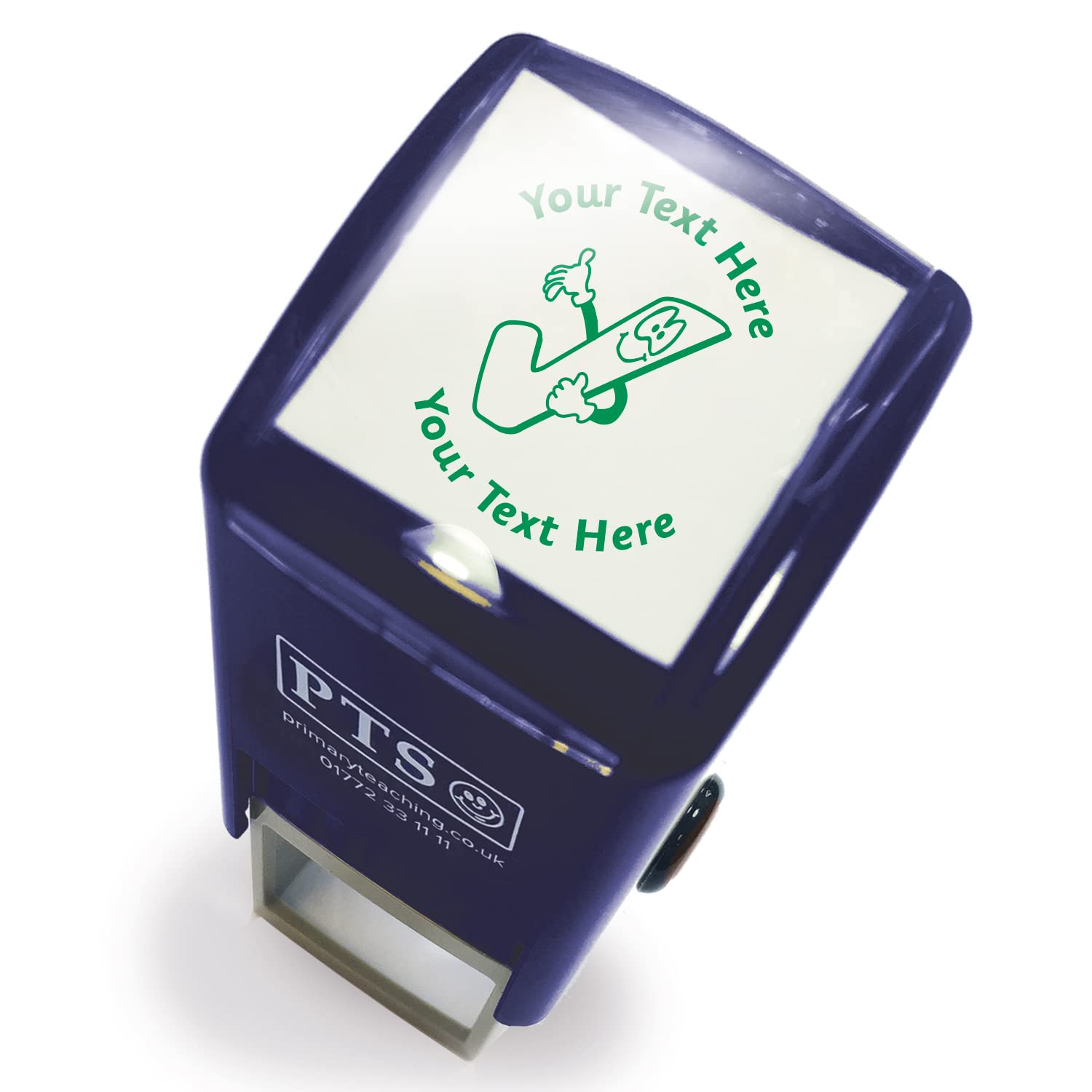 Personalised Smiley Tick School Teachers Reward Feedback Marking Stamper Stamp 25mm Primary Teaching Services (Green)
