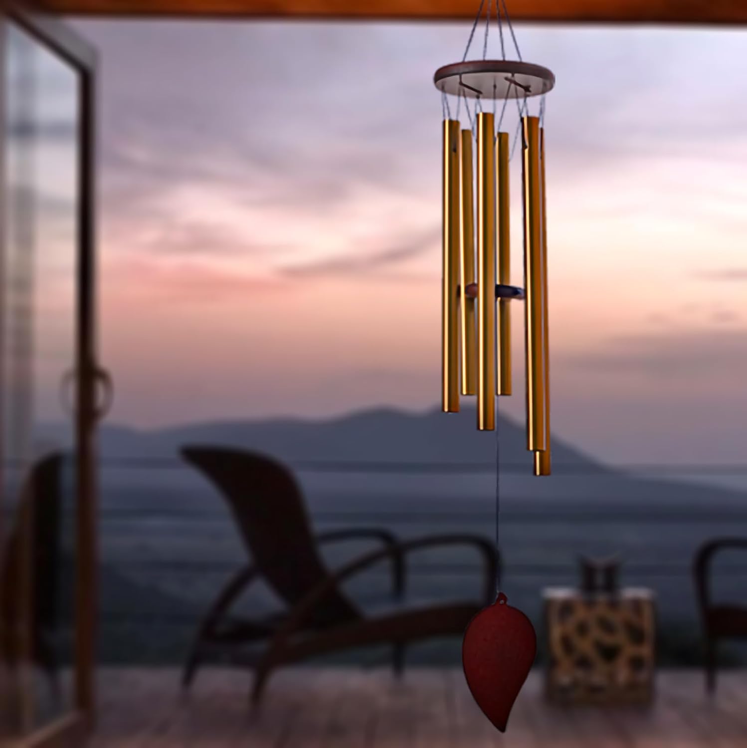 Wind Chimes for Outside, 30 Inch 6 Rustproof Aluminum Tubes Large Deep Tone Memorial Wind Chimes, Premium Chime Perfect for Patio, Porch, Garden, or Backyard (30 Inch)