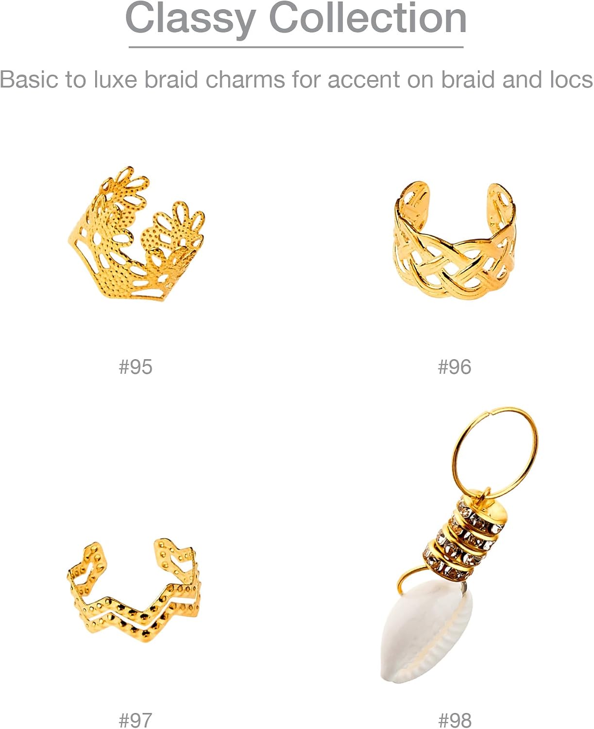 Red by Kiss Dreadlock Jewelry Braid Charms Hair Cuffs for Women Braiding Hair Pendants Decoration Clips image 3