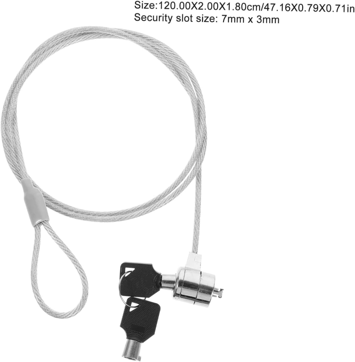 2 Sets Laptop Lock Keyed Security Cable Anti Theft Portable Locking Cable for Laptops and Monitors for Travel and Office Use