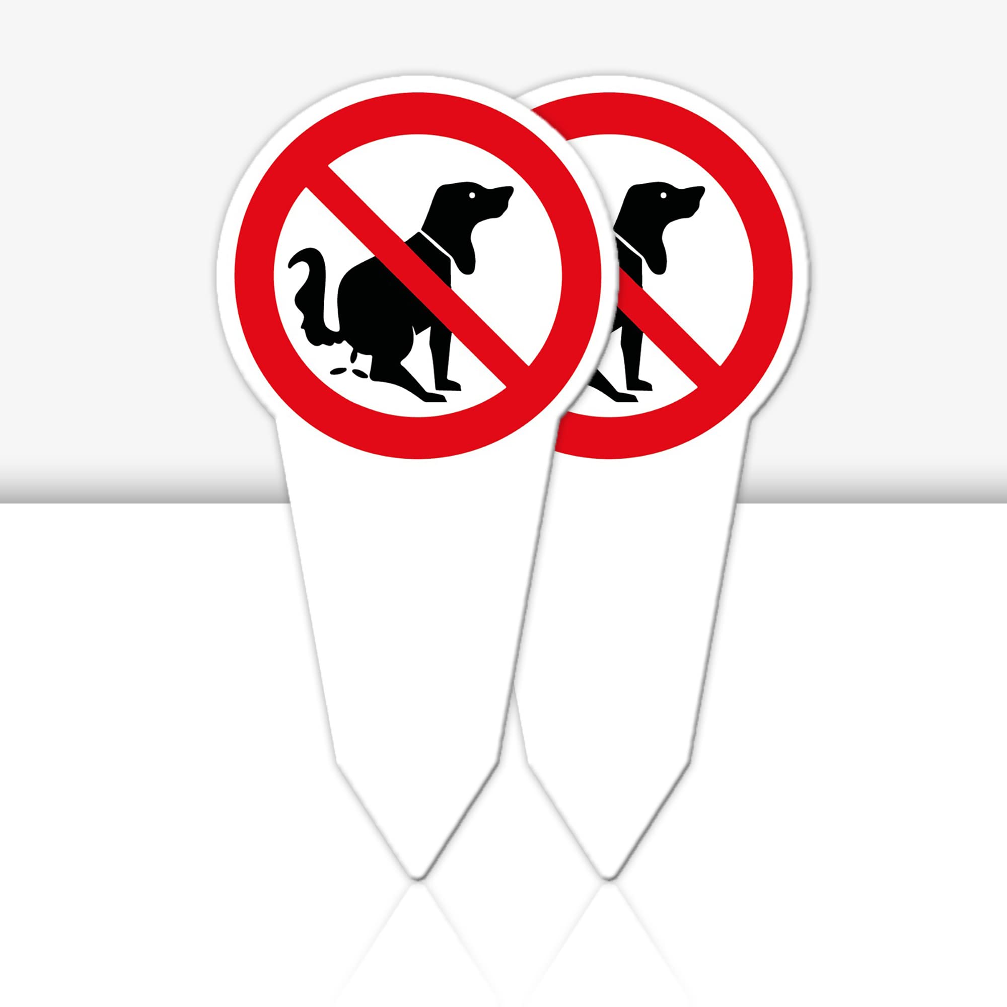 STROBO 2 Stück "Kein Hundeklo"-Steckschild | Stabiles 3mm Aluminiumverbund als 30x15cm Steckschild mit UV-Schutz für den Außenbereich