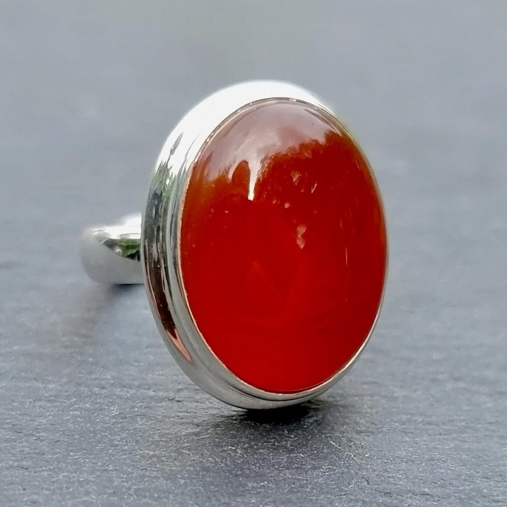 Carnelian Ring, Oval Dainty Ring, Split Band Ring, Anniversary Gifts, Handmade Gemstone Ring, Trending Jewelry, Bohemian Ring, Vintage Style, Wedding Gift Ring, Christmas Day Gift For Her/Him image 2