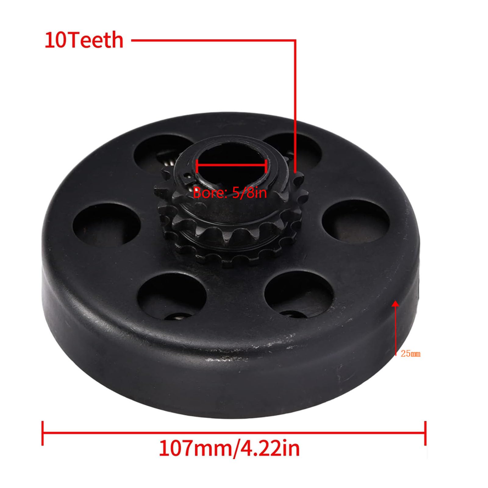 Oreilet Fliehkraftkupplung – 13 Zähne, 1 Zoll (25,4 Mm) Bohrung, Für 428er Kette, Mini-Bike Und Go-Kart, Bis 2300 U/min, 13 PS, Aus Gehärtetem Stahl