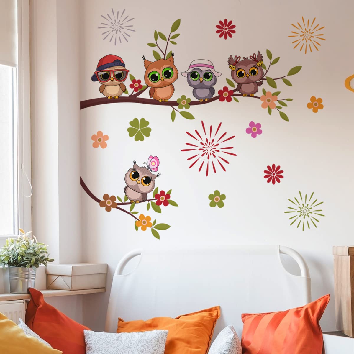 Amazon.co.jp: ウォールステッカー 動物 可愛い 小鳥 植物 グリーン