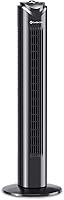 Comfort Zone 32-Inch Bladeless Oscillating Tower Fan - 3 Speeds, 90° Oscillation, Quiet Slim Design with Carry Handle for Bedroom & Office, Black