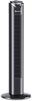 COMFORT ZONE 32" Oscillating Tower Fan with Bladeless Design - Black
