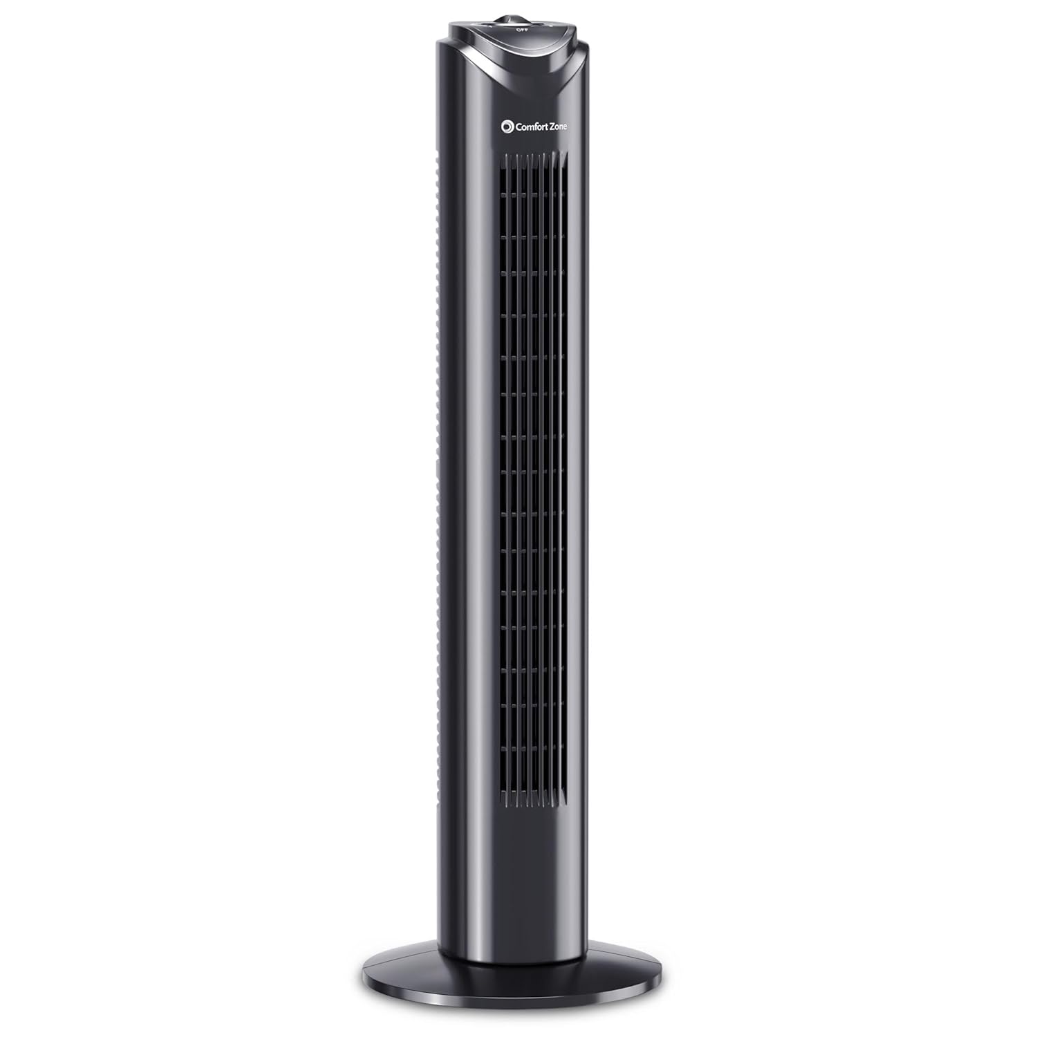Comfort Zone 32-Inch Oscillating Tower Fan Ultra-Slim Bladeless Design with 3 Speeds 90 Wide Oscillation Built-in Carry Handle
