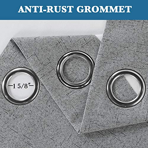 H.versailtex Linen Blackout Curtains Durable Thick Textured Linen Look 100% Blackout Patio Door Curtain Anti Rust Grommet Extra Wide Sliding Door Curtain Panel, W100 X L84 Inch - Dove Gray #TOP5