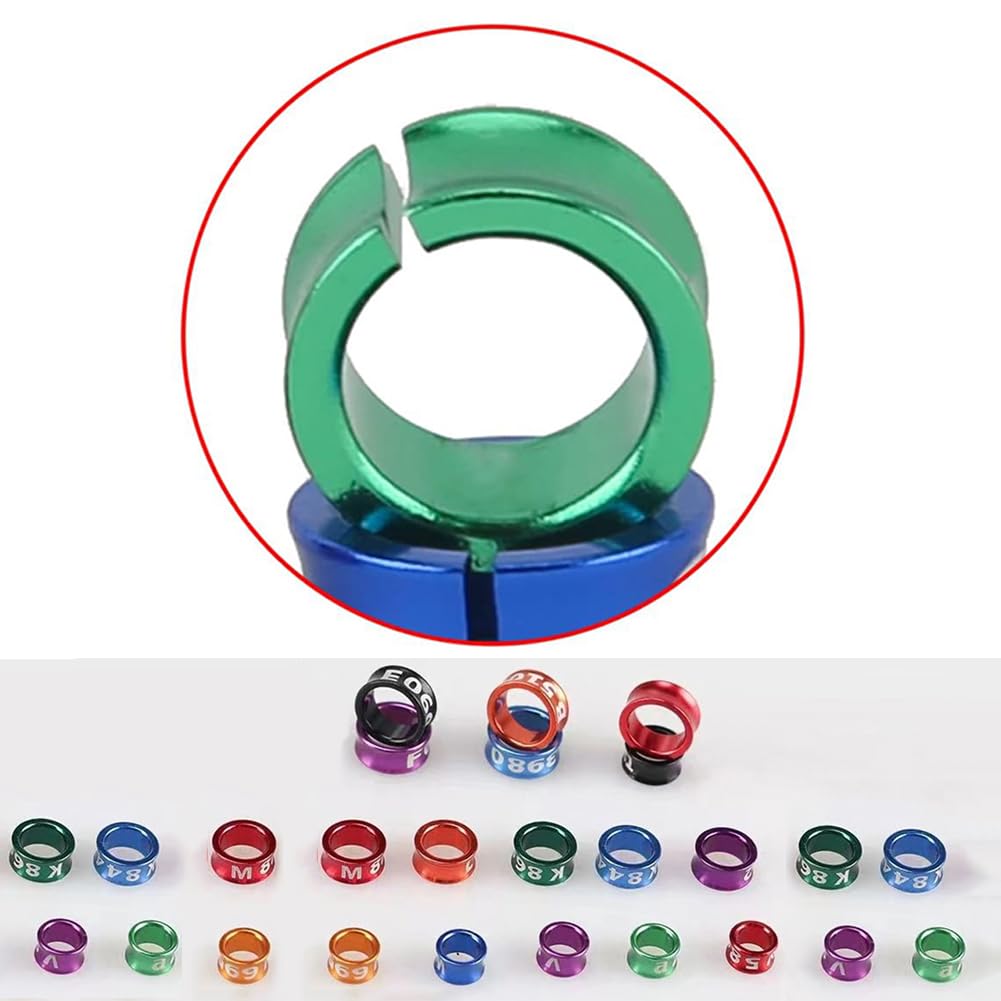 Anello per uccelli, cintura per uccelli, anello per zampe di uccello, anello per zampe di piccione in alluminio di colore misto, anello di addestramento per piccioni identificativi(Anello diviso)