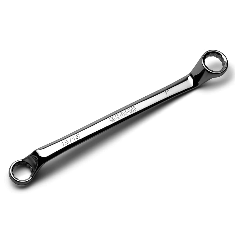 Chave Estrela Dupla Capri Tools 15/16 x 1 pol., 12 Pontos, Offset Profundo de 75°