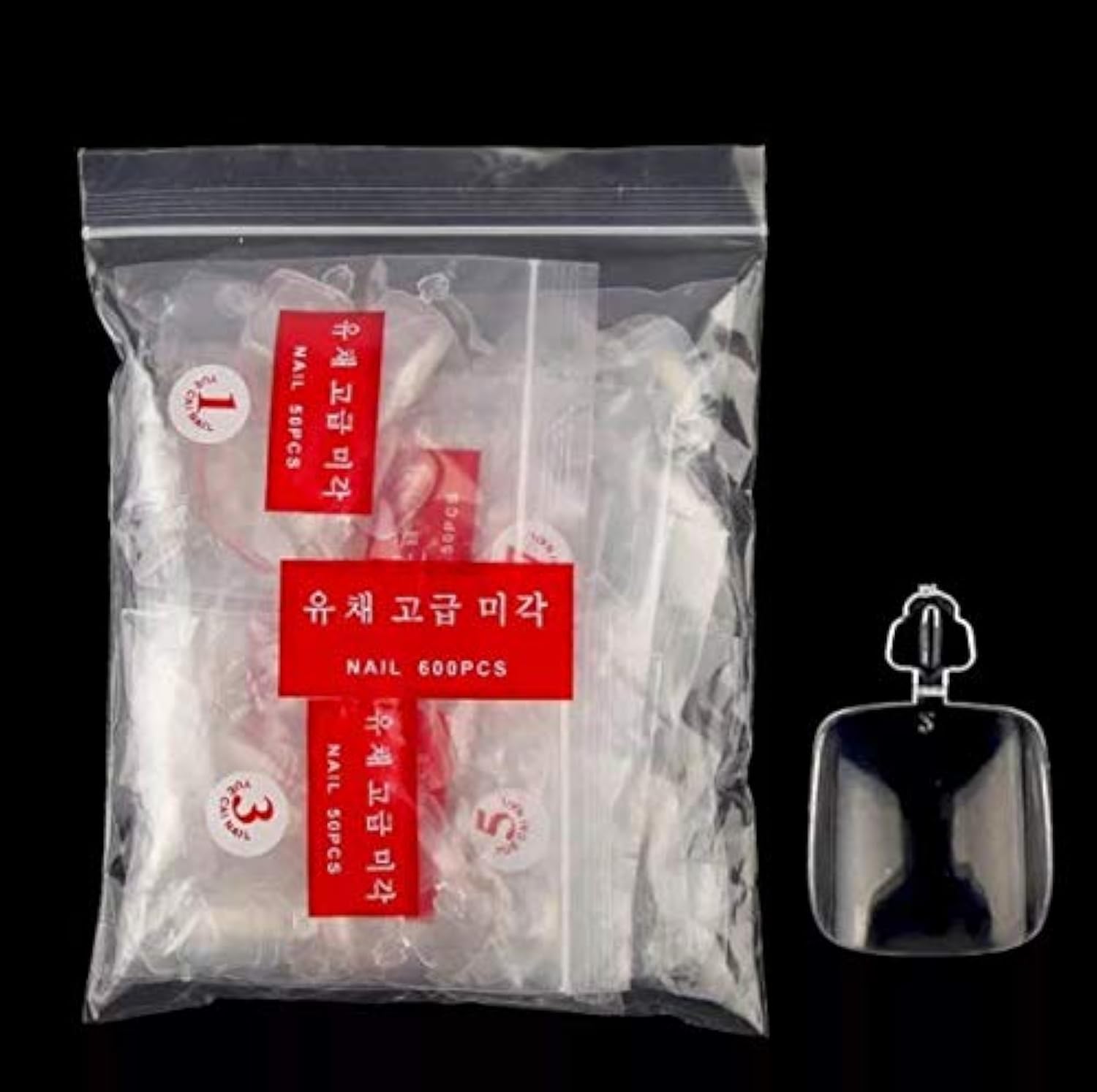 600 PCS 12 Sizes False Toenails Full Cover Artificial French Acrylic Toenails for Nail Salons and DIY Nail Art (Transparent)