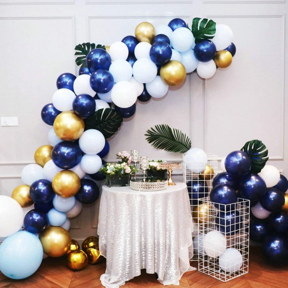 Navy Blue and Gold Balloons 58PCS DIY Royal Blue Balloon Garland Arch Kit, 16 Ft Strip for Thanksgiving Day, Baby Shower, Boy Birthday Party Decorations