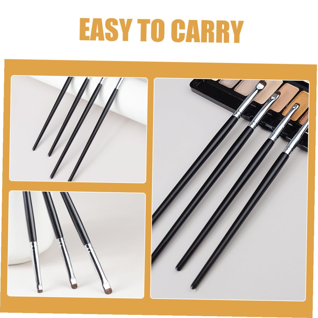 Zerodeko 4pcs Women Eye Liner Makeup Brush Set Precision Eyeliner Applicators Portable Eye Makeup Brushes for Clear Outline and Smooth Application