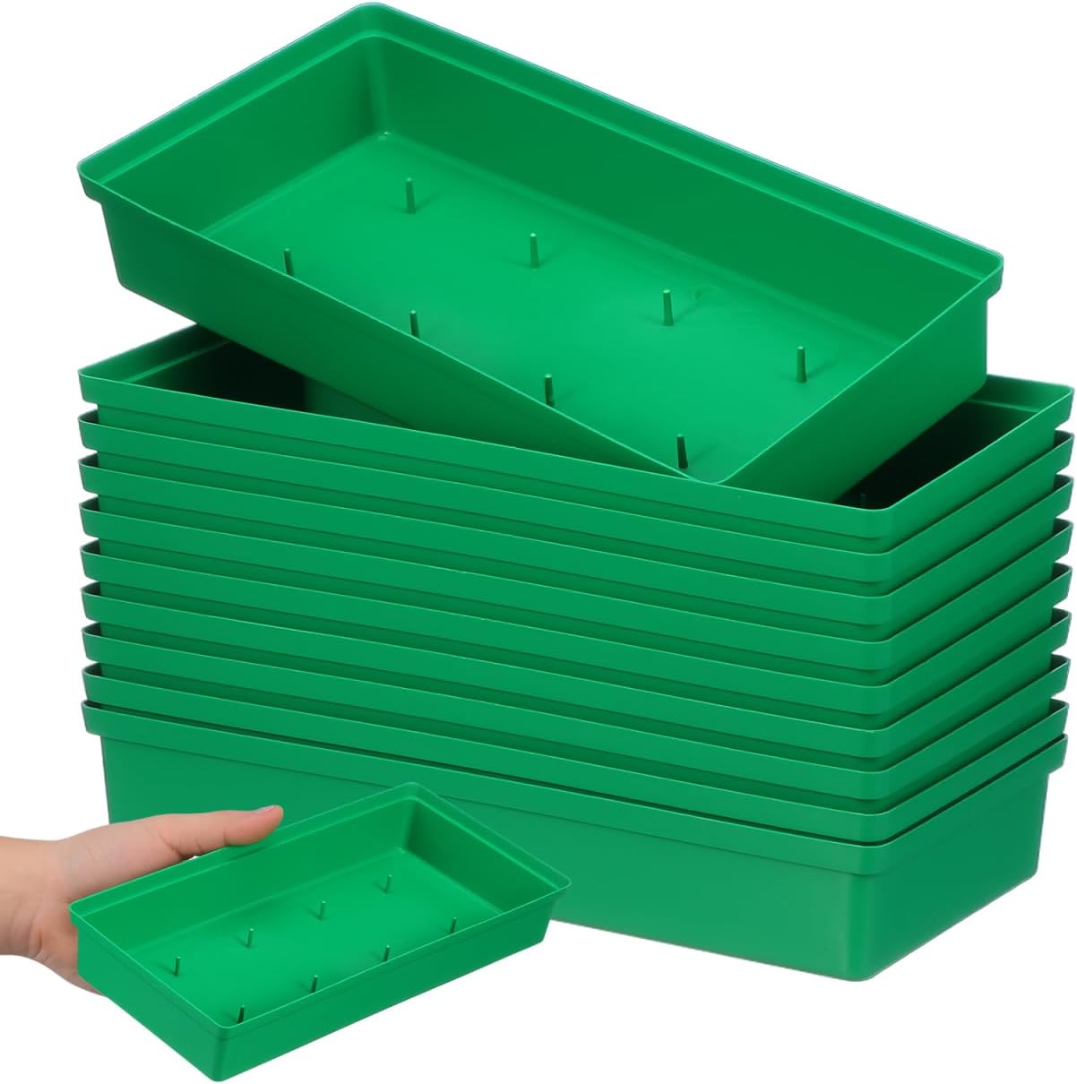 Yardwe 10Pcs Flower Arrangement Tray Floral Foam Trays Plastic Flower Mud Holders for Wedding Centerpieces Crafting 9.44 X 4.60 X 1.57 Inches