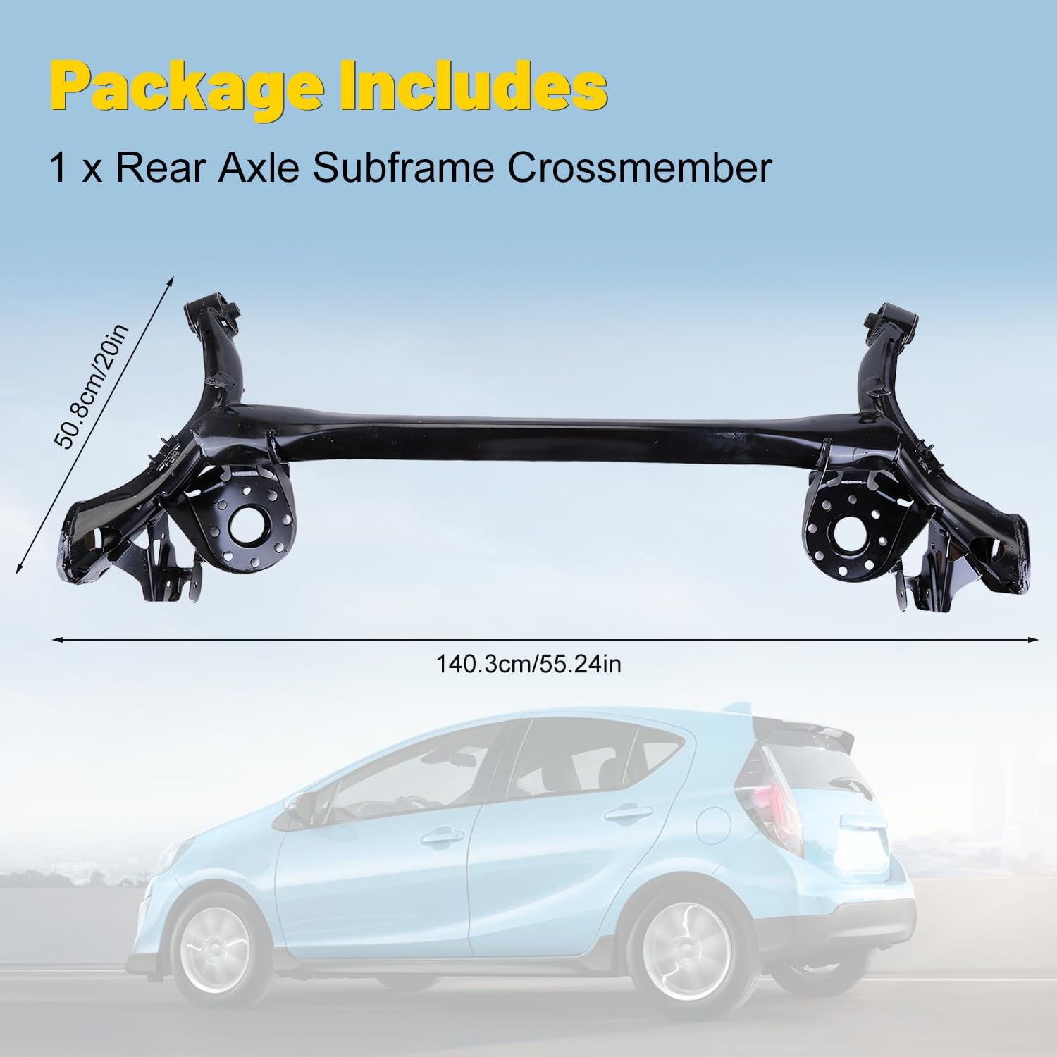 Rear Subframe Crossmember Compatible for Toyota Prius C 2012-2018,for Y-aris 2005-2016,for Scion XD 2007-2014 Axle Beam Rear Suspension Crossmember 4211052331 4211052332 4211052260 4211052261