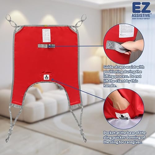 Miniatura 4 de Hoyer - Eslinga dividida para piernas con espalda baja, para transferencia, posicionamiento y elevación, capacidad de peso de 500 libras (paquete