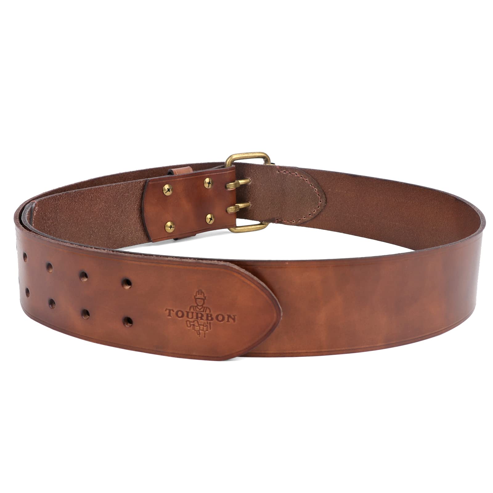 TOURBON Deluxe Rindsleder Gürtel für DIY Werkstatt Werkzeugtasche Western Cowboy Herren Gurt