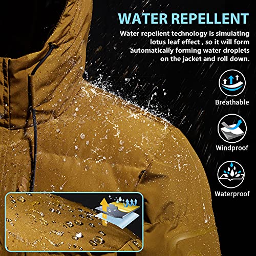 Camel Men Puffer Jacket With Hooded Parkas Thicken Padded Jacket Windproof Outdoor For Winter Coat #TOP1
