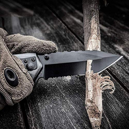 6-in-1 folding knife outdoor extra sharp knife, pocket knife with cover titanium stainless steel, hunting knife with pencil sharpener, whistle, bottle opener, screwdriver, glass breaker, belt cutter - Image 3
