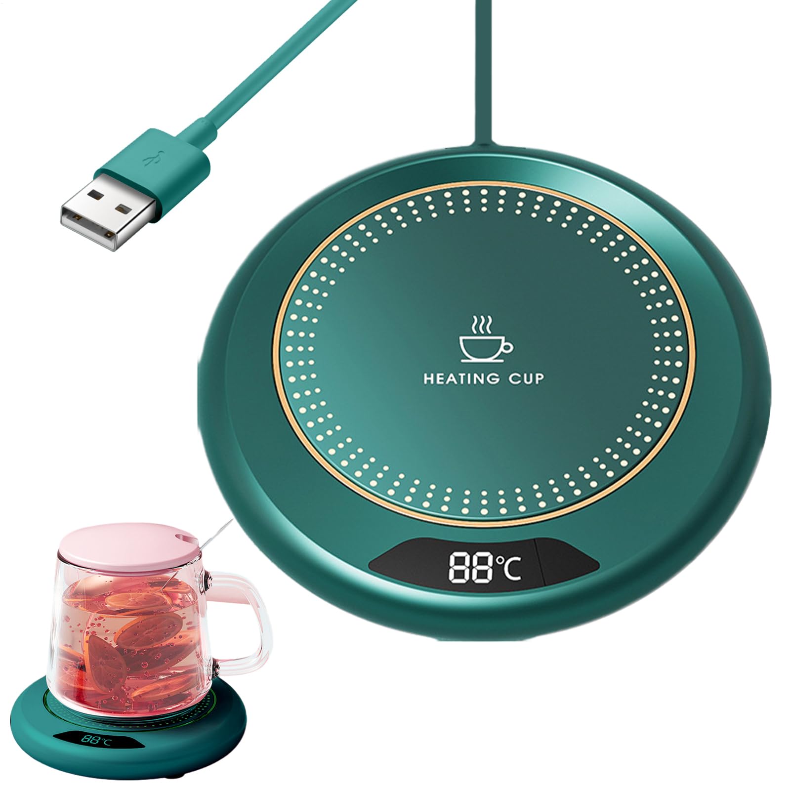 Smart Coffee Cup Warmer - USB Mug Heater Desk Drink Warmer 20W Electric Beverage Coaster Anti-Slip Heating Pad