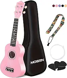 MOSEN Ukulele Kit All in One de 53 cm para iniciantes (rosa)