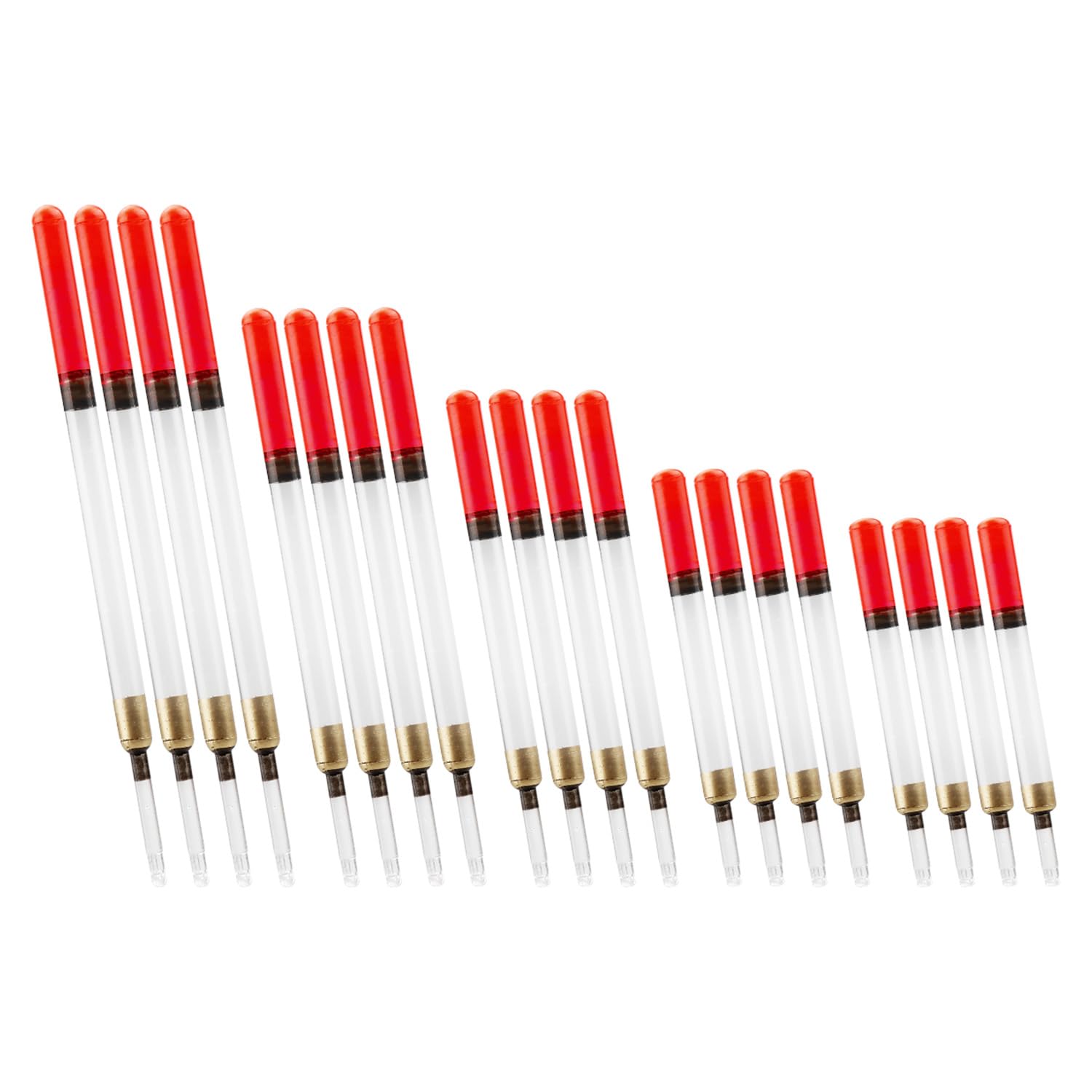 Gaomumu 20PCS Plastic Fishing Floats Set, Straight Insert Pole Floats, High Visibility Lightweight Float Indicators for Outdoor Coarse Fishing in Still Water and Flowing Water