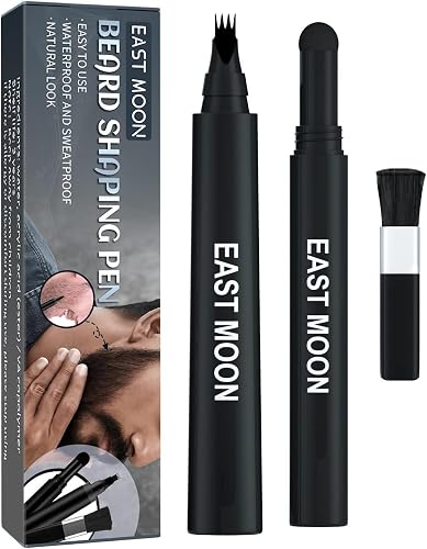 Beard Shaping Pen, Waterproof and Sweatproof | Natural Look, Easy to Use, Fork Tip Applicator, Includes Blending Brush, Fast and Convenient