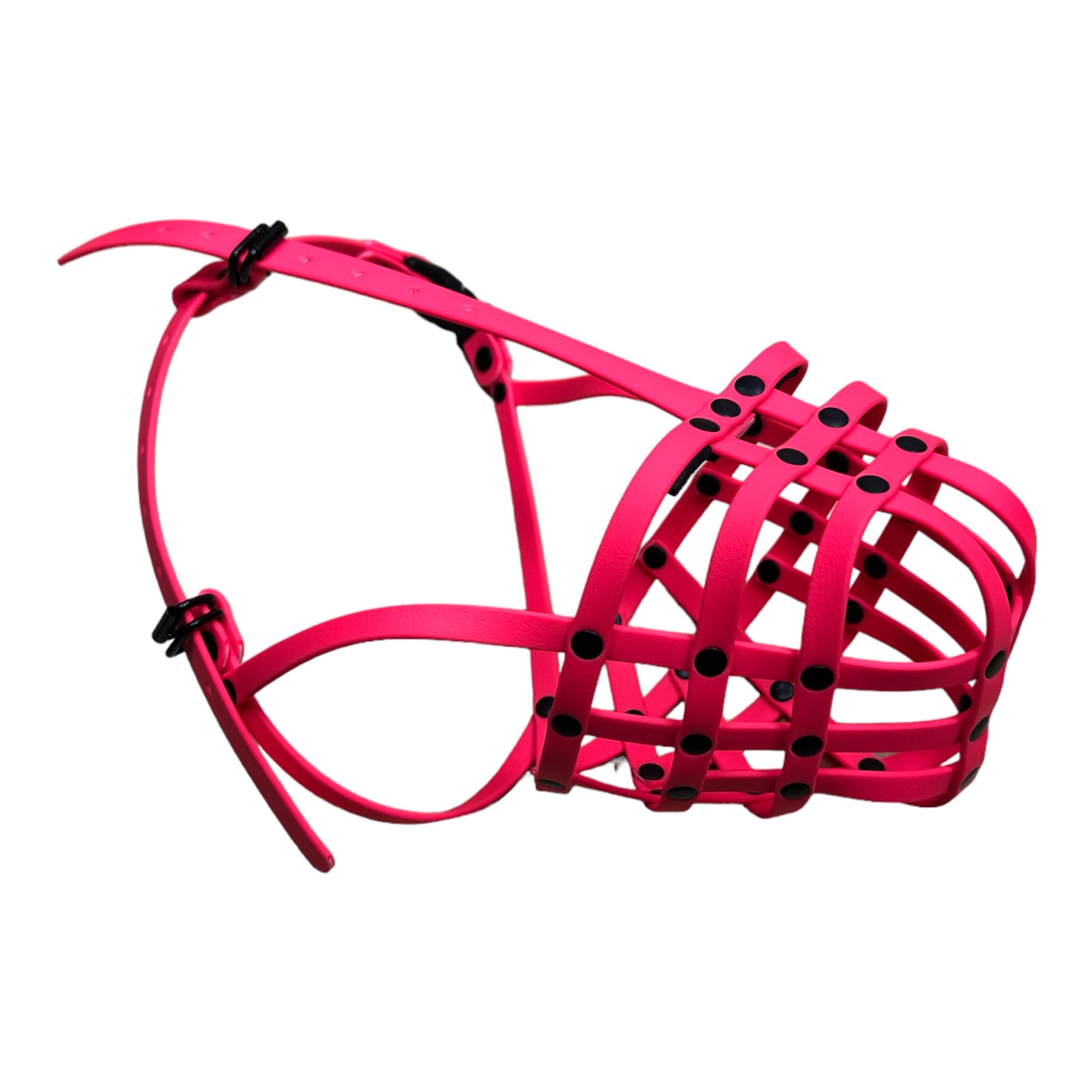 Strong Biothane Dog Muzzle for American Bully XL | Waterproof & Odour-Proof Basket Design | Durable Training Muzzle for Biting & Scavenging (BXL3, Pink)