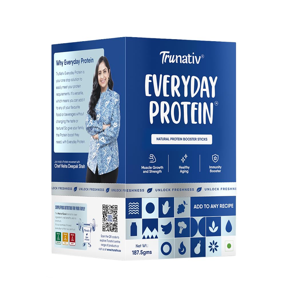 Trunativ Cookable Milk Protein Isolate | 85% Protein Per Serving | Muscle Growth & Immunity Booster | Natural Protein Powder | No Added Sugar | High Absorption | Unflavoured |15 Sticks - 187.5g (Pack of 1)-image-40