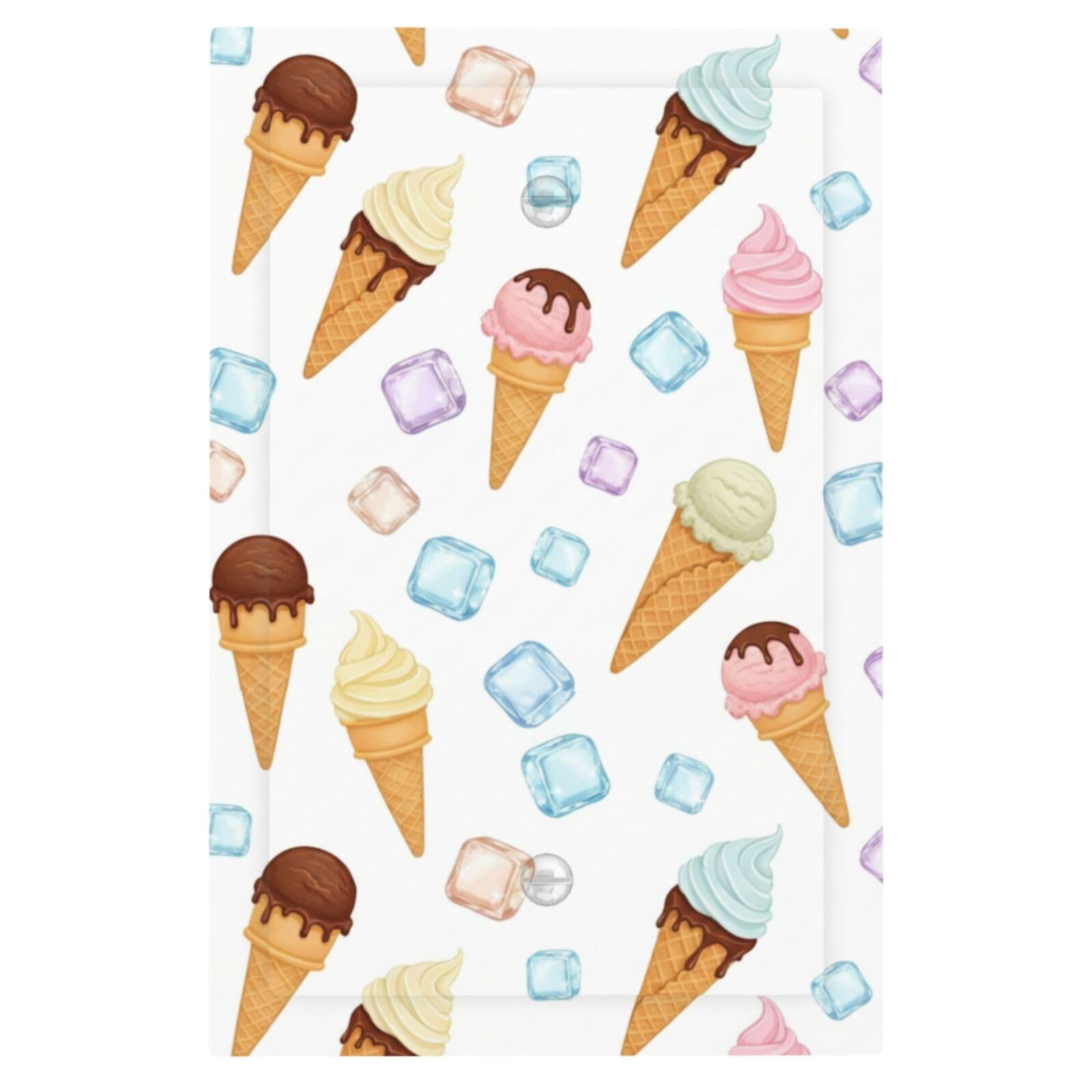 1 Gang No Device Blank Receptacle Wallplate Ice Cream Cones Ice Cube Electrical Light Switch Decorative Face Plate Cover for Unused Outlets/Switches Standard Size 1-Gang 5" x 3"