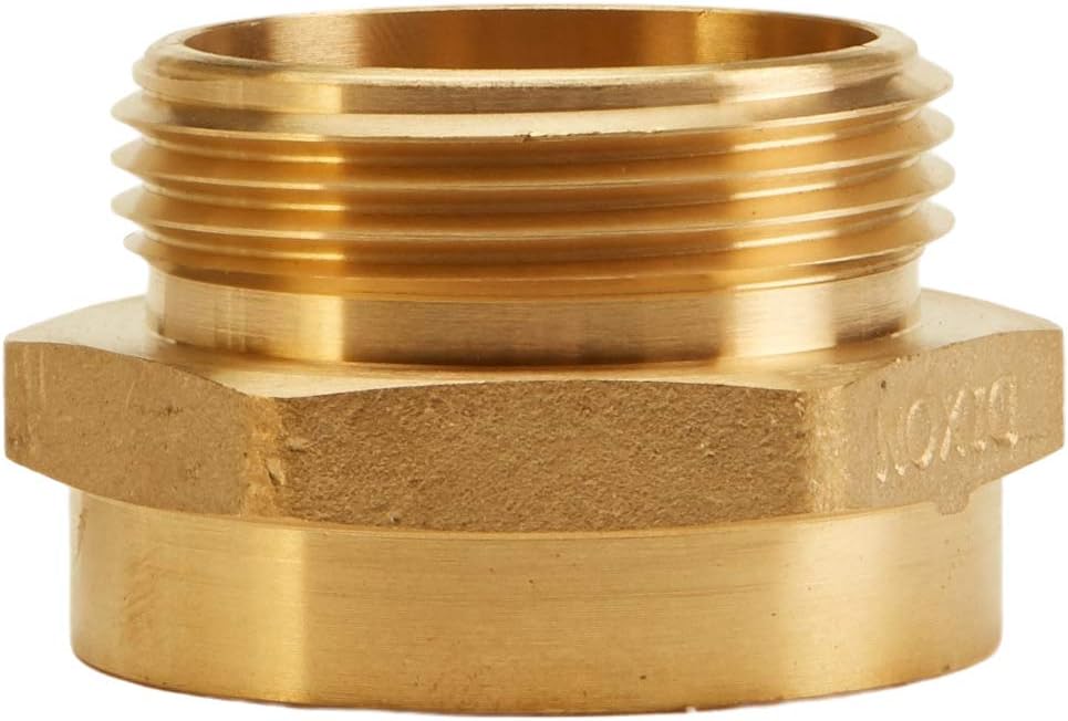 Brass 1 1/2" Female NPSH to 1 1/2" Male NH Fire Hose Adapter