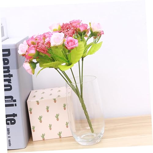 Miniatura 6 de LIFKOME Flores artificiales, rosas artificiales, rosas de un solo tallo, plantas verdes, plantas sintéticas, accesorios de fotos para sesión de