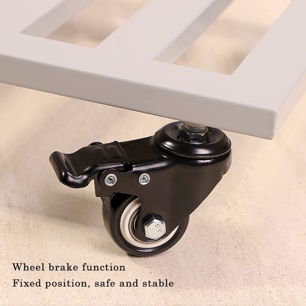 Soporte para Plantas de Metal para Exteriores, Soporte Cuadrado de Hierro con Ruedas para Trabajo Pesado, Base de Rodillos para Plantas de Interior, Carro para Plantas con Freno para Plantas