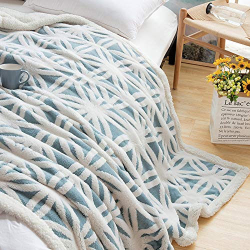 LOMAO Sherpa Fleece Blanket Fuzzy Soft Throw Blanket Dual Sided Blanket for Couch Sofa Bed (Light Blue, 60''x 80'') - Thumbnail 6