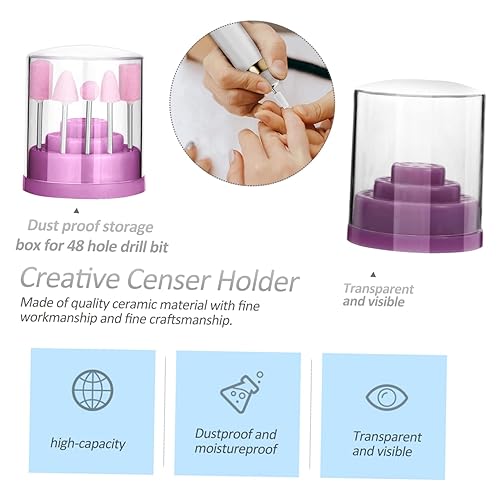 Miniatura 4 de FOMIYES Caja de almacenamiento de cabezal de molienda para uñas, soporte para brocas, organizador de brocas de uñas, soporte para taladro de uñas,