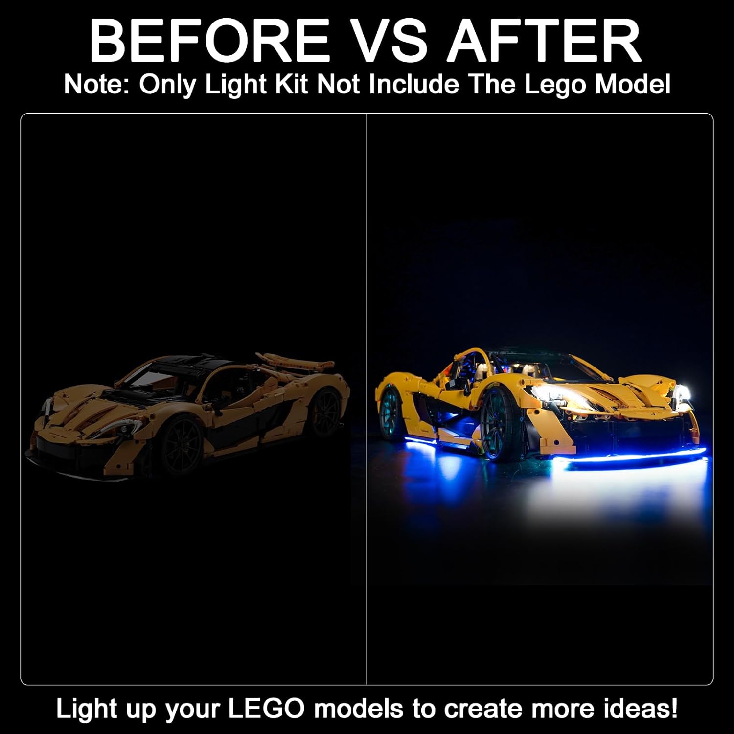 Upgraded Led Light Kit for Lego Technic McLaren P1 Building Set, Compatible with Lego 42172, Best Gifts for Adults (Model Not Included)