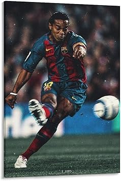 Amazon ロナウジーニョ写真画像サッカーアートパネルポスター プリント キャンバス ポスター モダン ウォールアート 部屋飾り 素晴らしいギフト すぐに掛けられます16x24inch 40x60cm ウォールステッカー オンライン通販