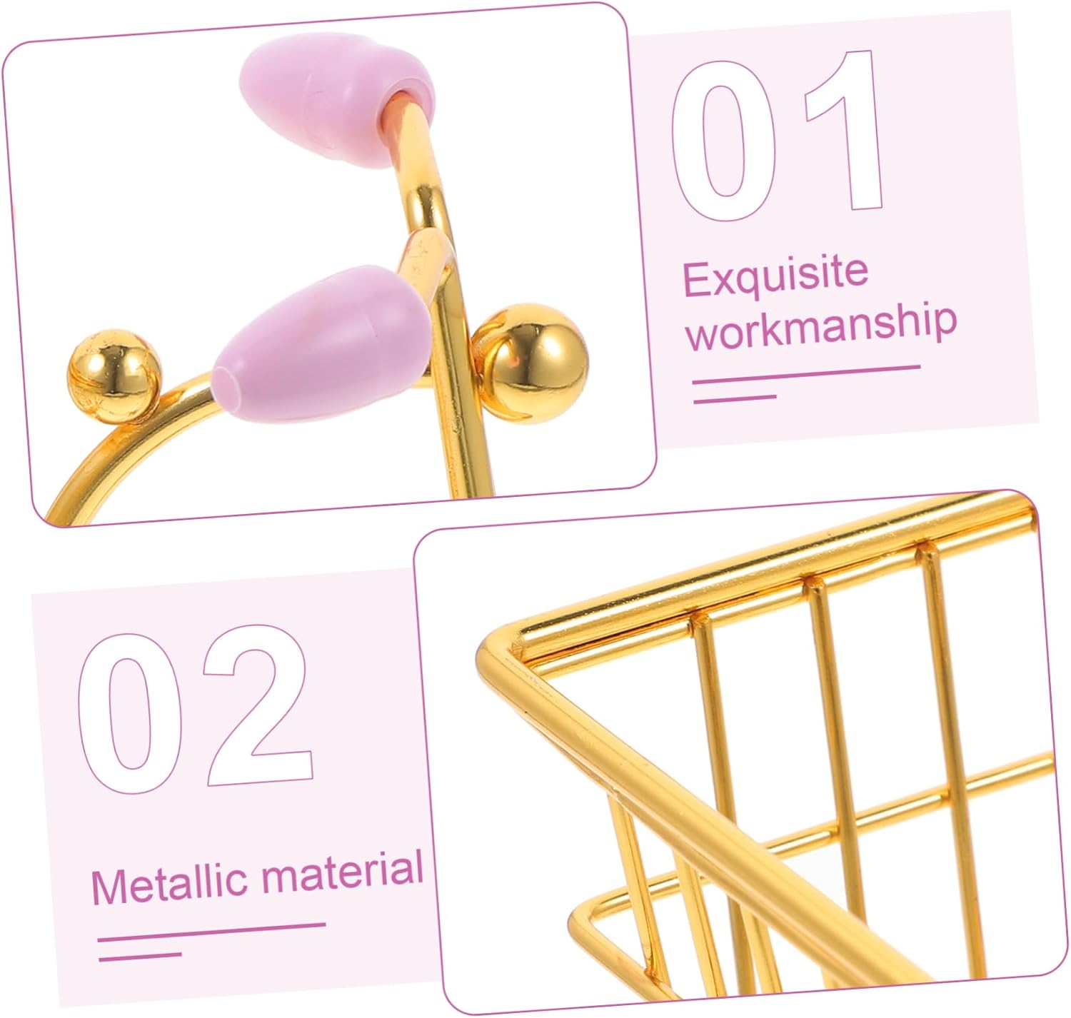 PRETYZOOM Cute Mini Shopping Cart Makeup Sponge Holder, Iron Desk Organizer image 5