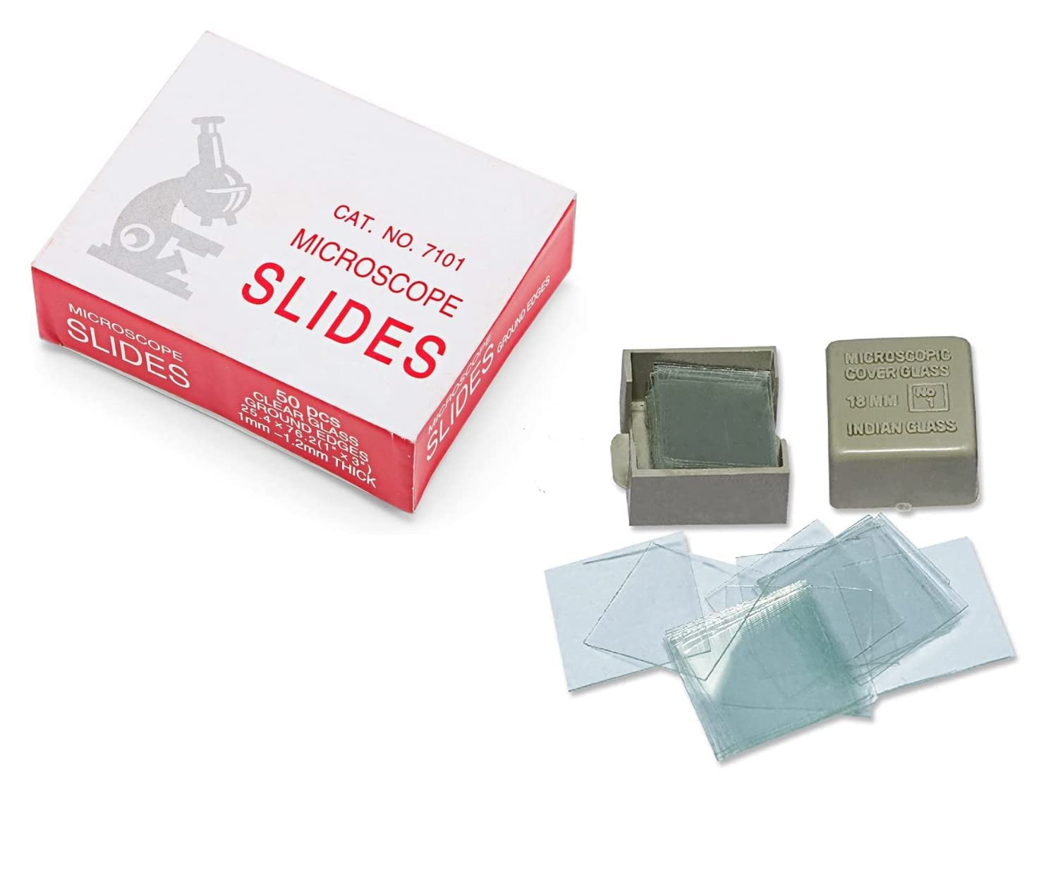 Clear & Sure Microscope Glass Slide 75 x 25 x 1.4mm Pack of 50 and Microscope Cover Slips 18X18mm (B0BNJ5V6CB) Amazon Price History, Amazon Price Tracker
