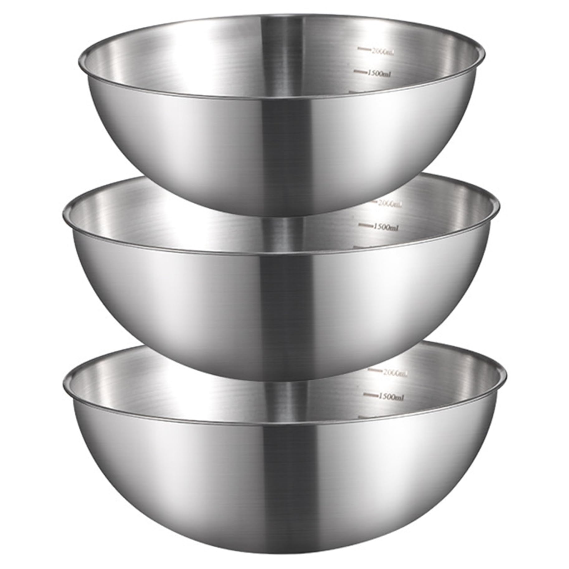 Bol de service à salade pour réfrigérateur en inox lot de 3 pièces de cuisine