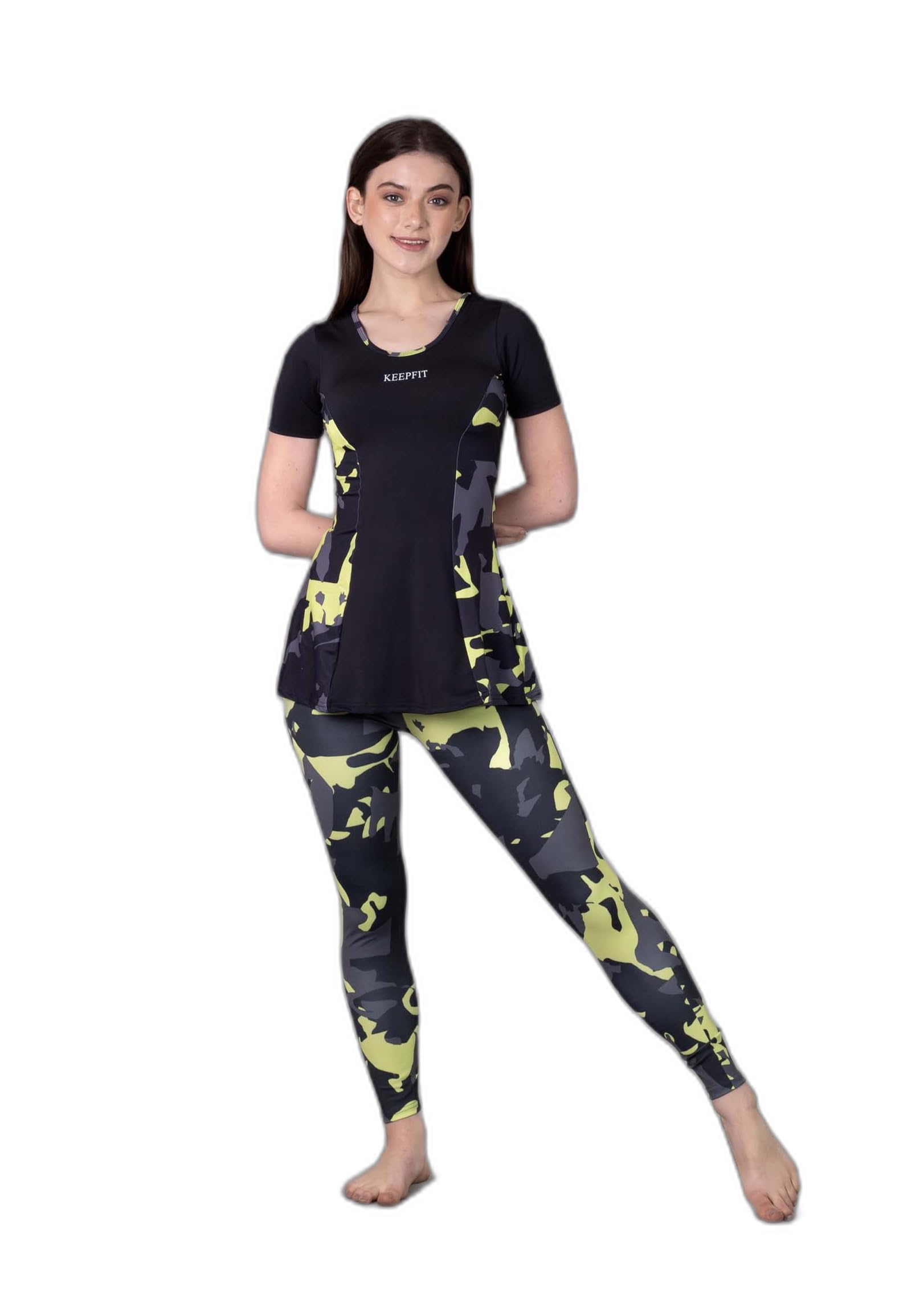 Keepfit Women's Camouflage Printed 2-Piece Padded Swimset |Swimming Suit for Women-picture-7