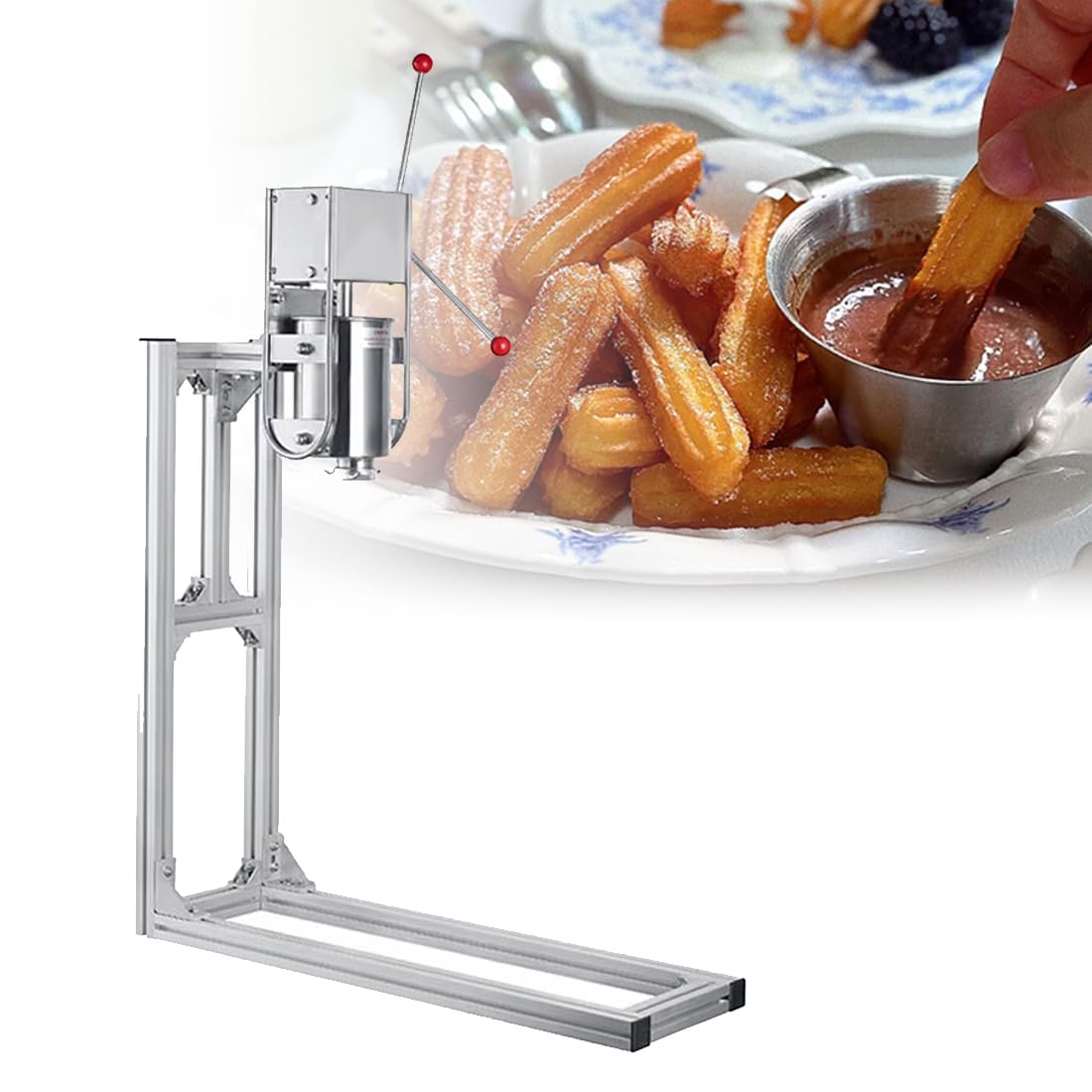 Machine manuelle à churro et à beignets, en acier inoxydable de qualité professionnelle, idéale pour les restaurants, les boulangeries et les cuisines à domicile