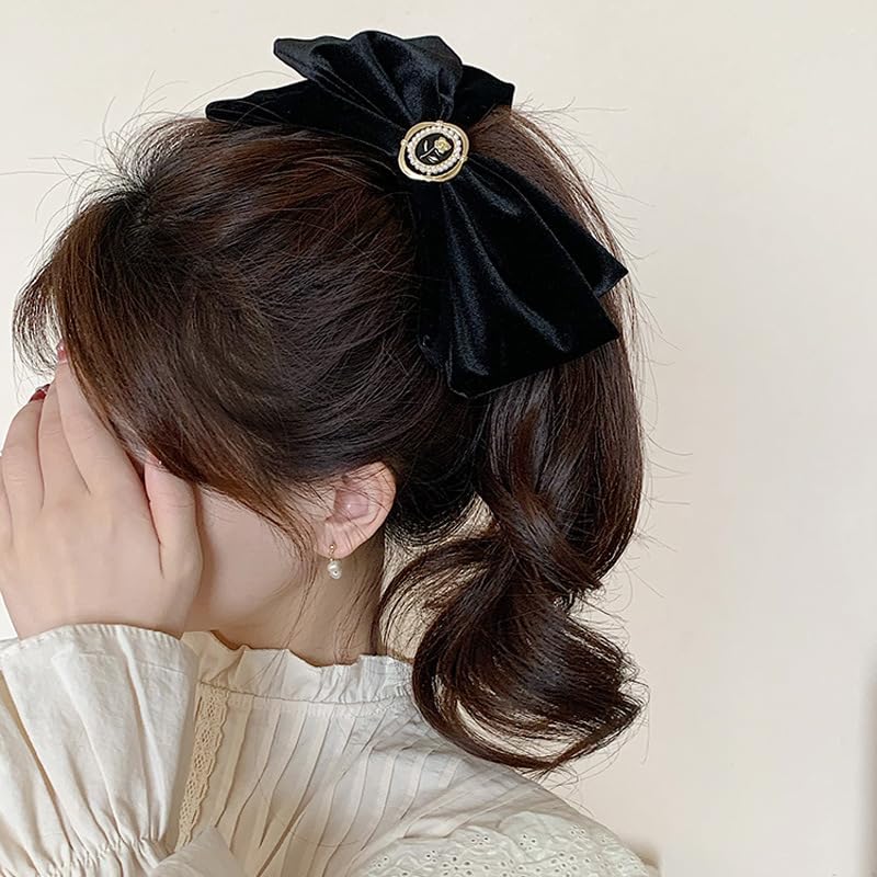 Miniatura 7 de 4 lazos de terciopelo para el cabello, pinzas de cocodrilo, para cumpleaños, boda, día de San Valentín, accesorios para el cabello para mujeres y