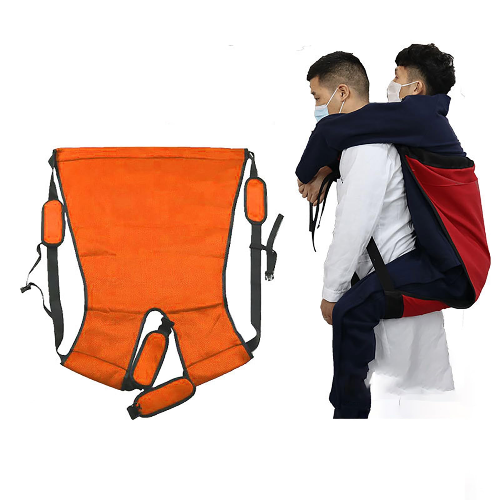 Pflegetrage für Erwachsene, Einzelperson, weich und hautfreundlich, Treppenlifter zum Auf- und Absteigen, geeignet für langfristig bettlägerige, behinderte und nach einem Schlaganfall(Orange)